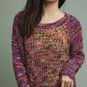 Moth from Anthropologie Hilwalk Pink Chunky Knit Pullover - Size - Small